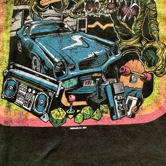 Stranger Things Retro Arcade T-Shirt Black Large Netflix 2021 100% Cotton - Picture 9 of 11